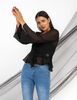 Blusa Transparente Manga Campana Mujer Zibel