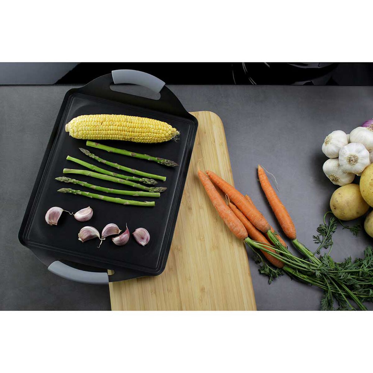 Asador Plancha Acero Inoxidable Magefesa Prisma  41 cm