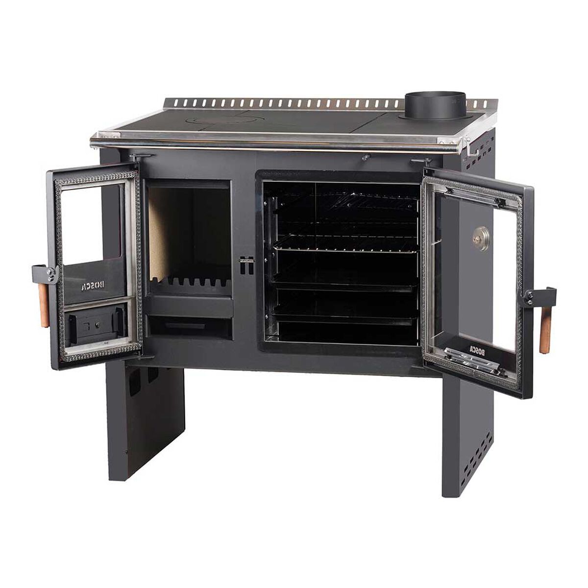 Cocina a le&ntilde;a Bosca Hestia 90 Charcoal