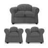 Juego de Living Elegant Detail Marsella Sofá 2 Cuerpos + Dos Sillones 1 Cuerpo Gris