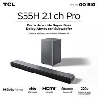 Soundbar TCL S55H 2.1 Ch 220W + Subwoofer