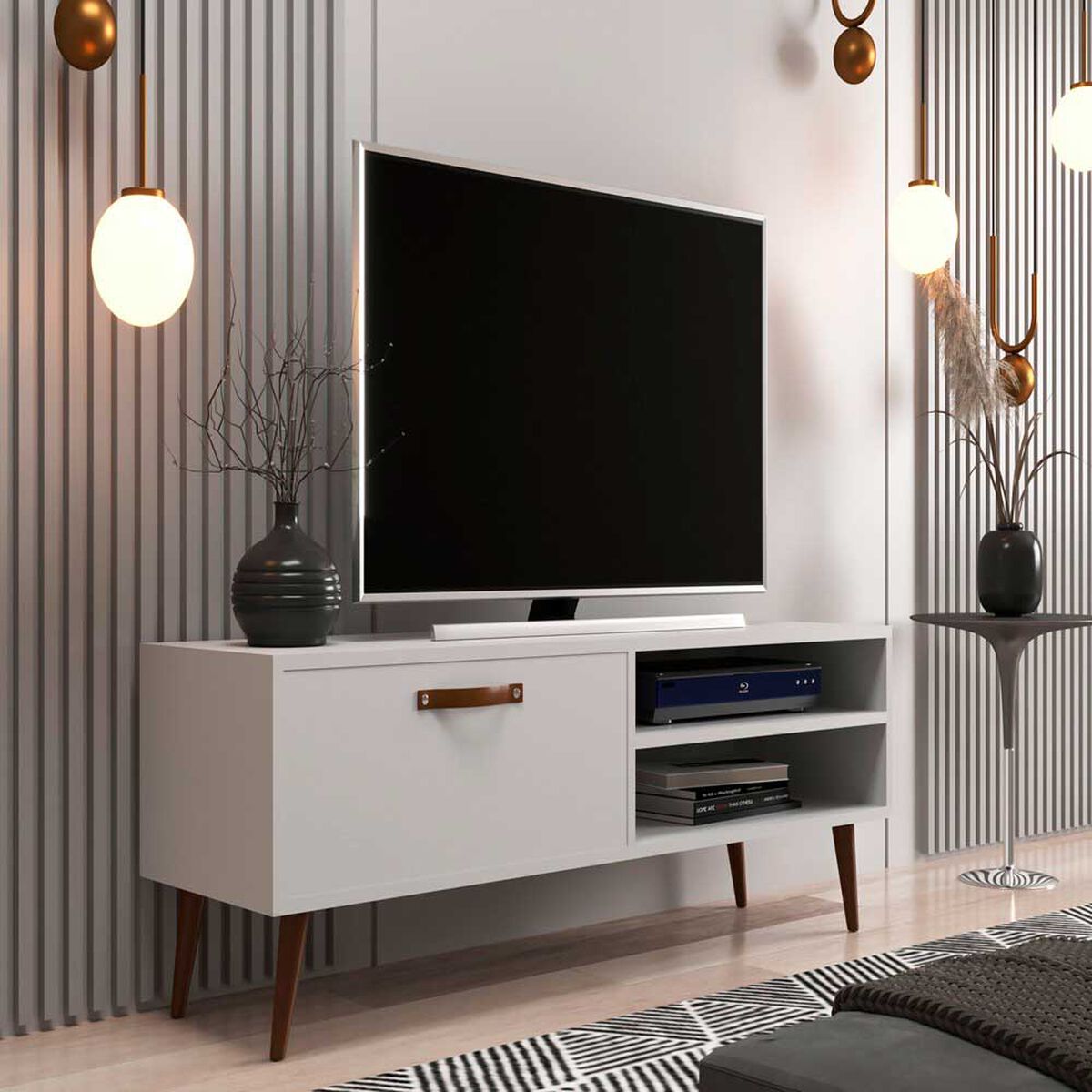 Rack TV Altavision Miami Bco Hasta 50" Blanco