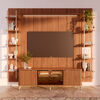 Rack TV 80" + Panel Neon Float Led + 2 Repisas Decocasa Canela