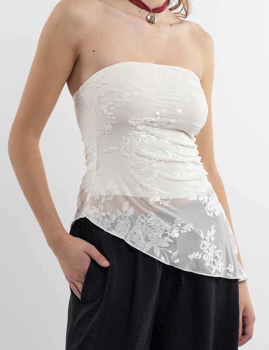 Polera Strapless Mujer Icono