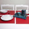 Set 4 Individuales Doral Eco Cuero Rectangular 32x42 Rojo