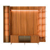 Rack TV 70" + Panel Neon Float Led + Vitrina + Repisas Decocasa Canela