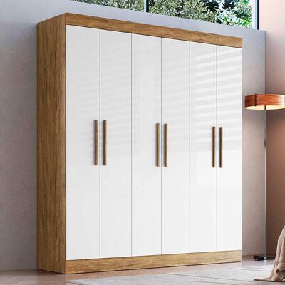 Imagen 2 del producto Clóset Exit New Xangai 6 Puertas 2 Cajones Nuez y Beige