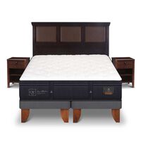 Cama Europea CIC Base Dividida 2 Plazas Súper Premium + Respaldo + Veladores