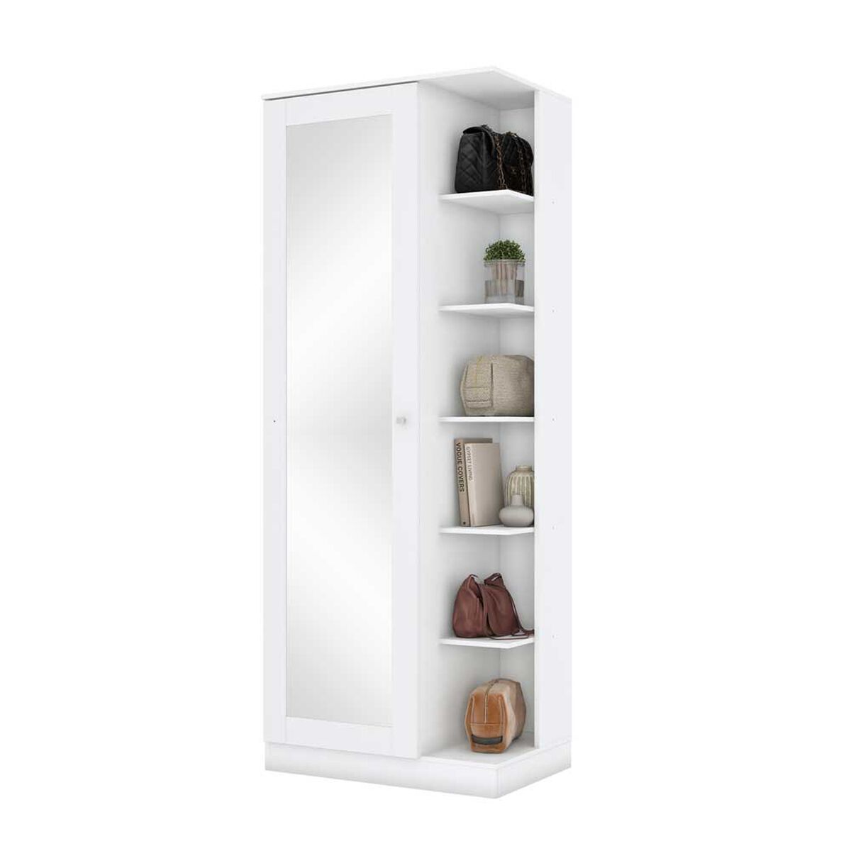 Zapatero Home Mobili Duetto 1 Puerta con Espejo Blanco