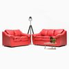 Juego de Living Cabsur Galicia Sof&aacute; 3 Cuerpos + Sof&aacute; 2 Cuerpos PU Rojo