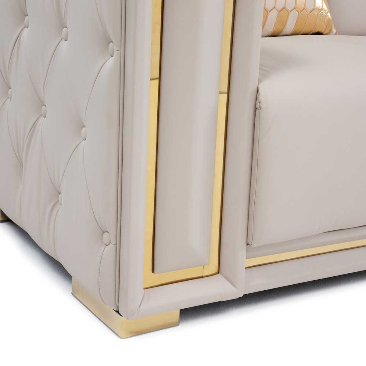 Sof&aacute; Daniels 3 Cuerpos Beige Dorado