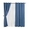 Set Cortina Blackout Mashini Frutillar 140 x 220 cm Azul 8 Piezas