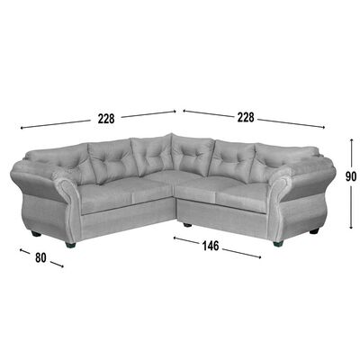 Sofá Seccional Diseño A&M Home Catalina Derecho 5 Cuerpos Gris