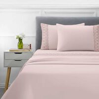 Juego de Sábanas Broderie Dreams 2 Plazas Rosa, Menta, Gris, Mauve