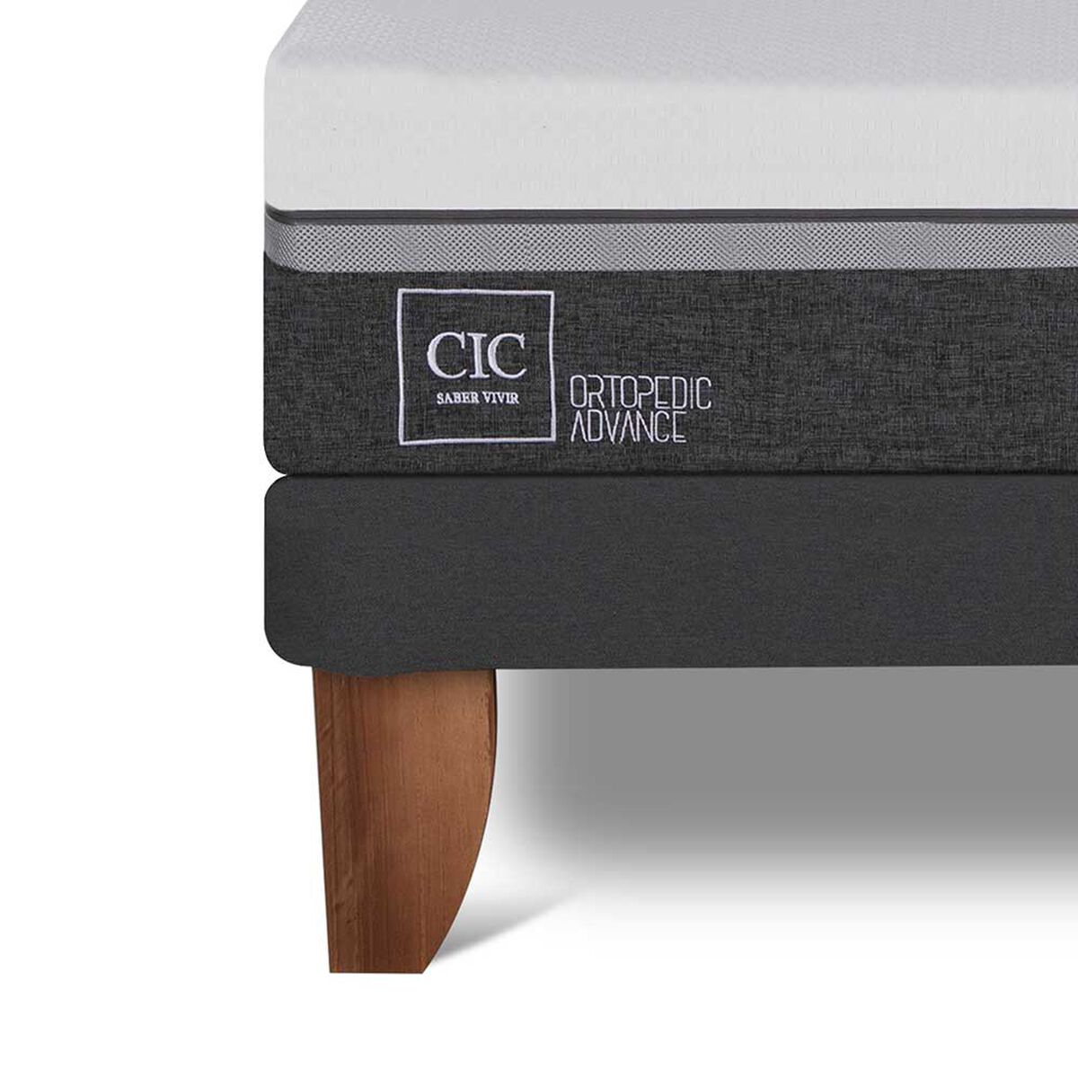 Cama Europea CIC 2 Plazas Ortopedic Advance + Respaldo Torino Mostaza