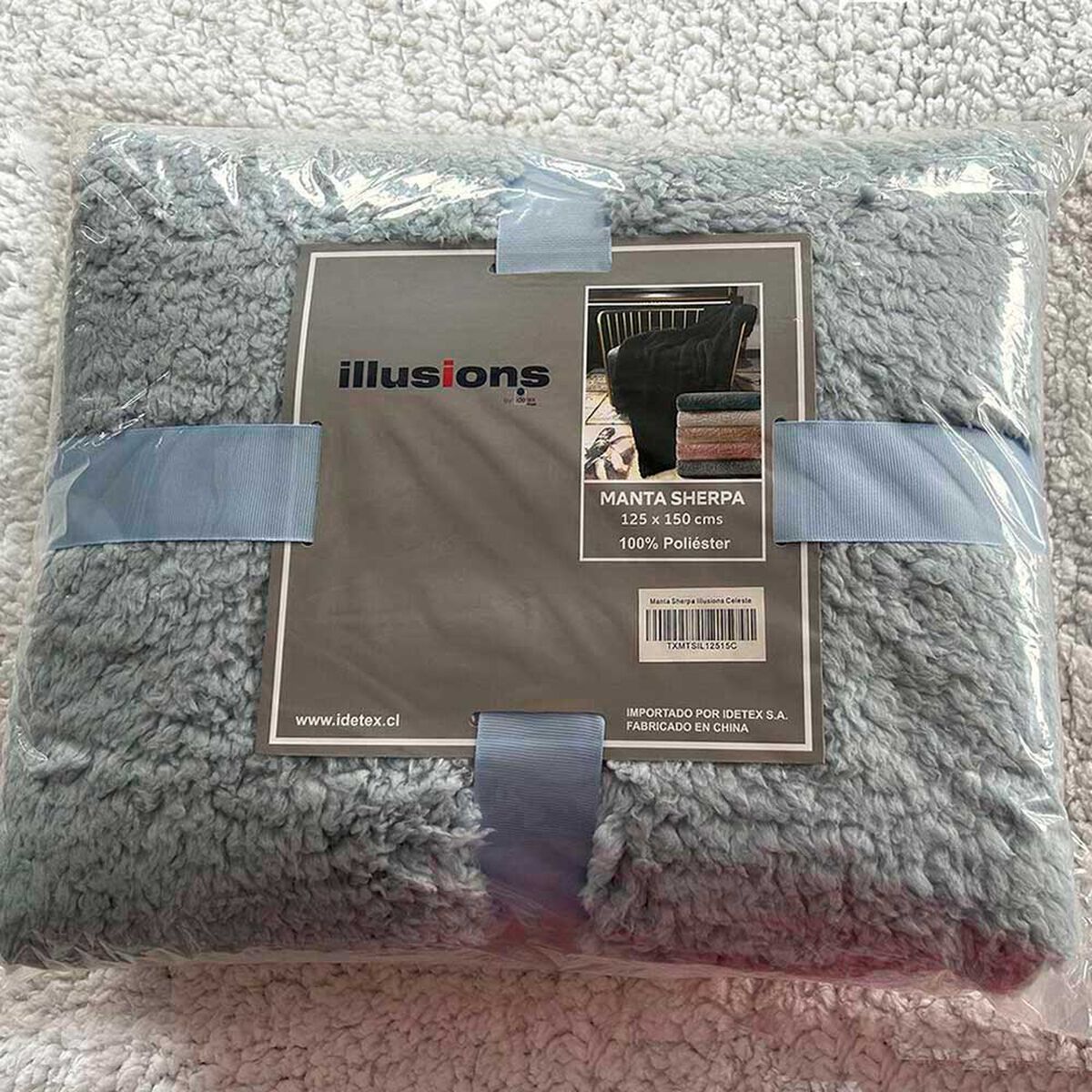 Manta Sherpa Illusions Celeste 125 x 150 cm