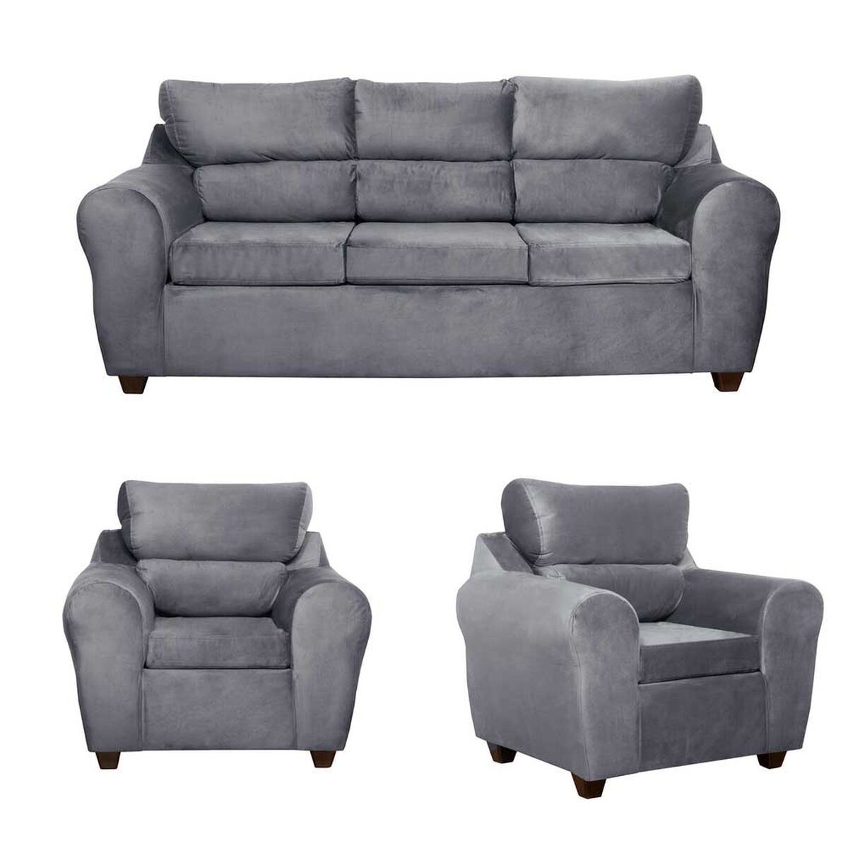 Juego de Living Mexx Muebles Dubai 5 Cuerpos Gris