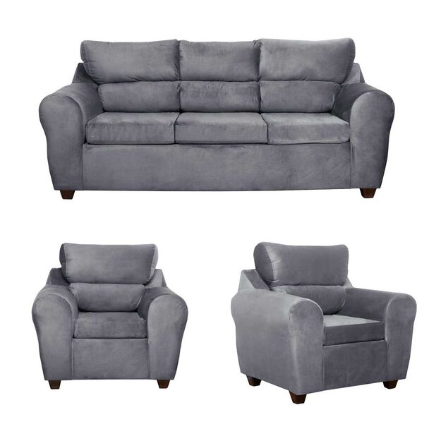 Juego de Living Mexx Muebles Dubai 5 Cuerpos Gris