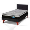 Cama Europea Flex 1,5 Plazas Dream Pro Box + Respaldo Royal Negro