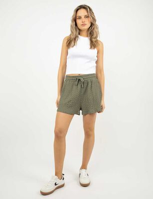 Imagen 2 del producto Short Mini Cintura Elasticada Mujer Icono Cafe, Negro, Oliva