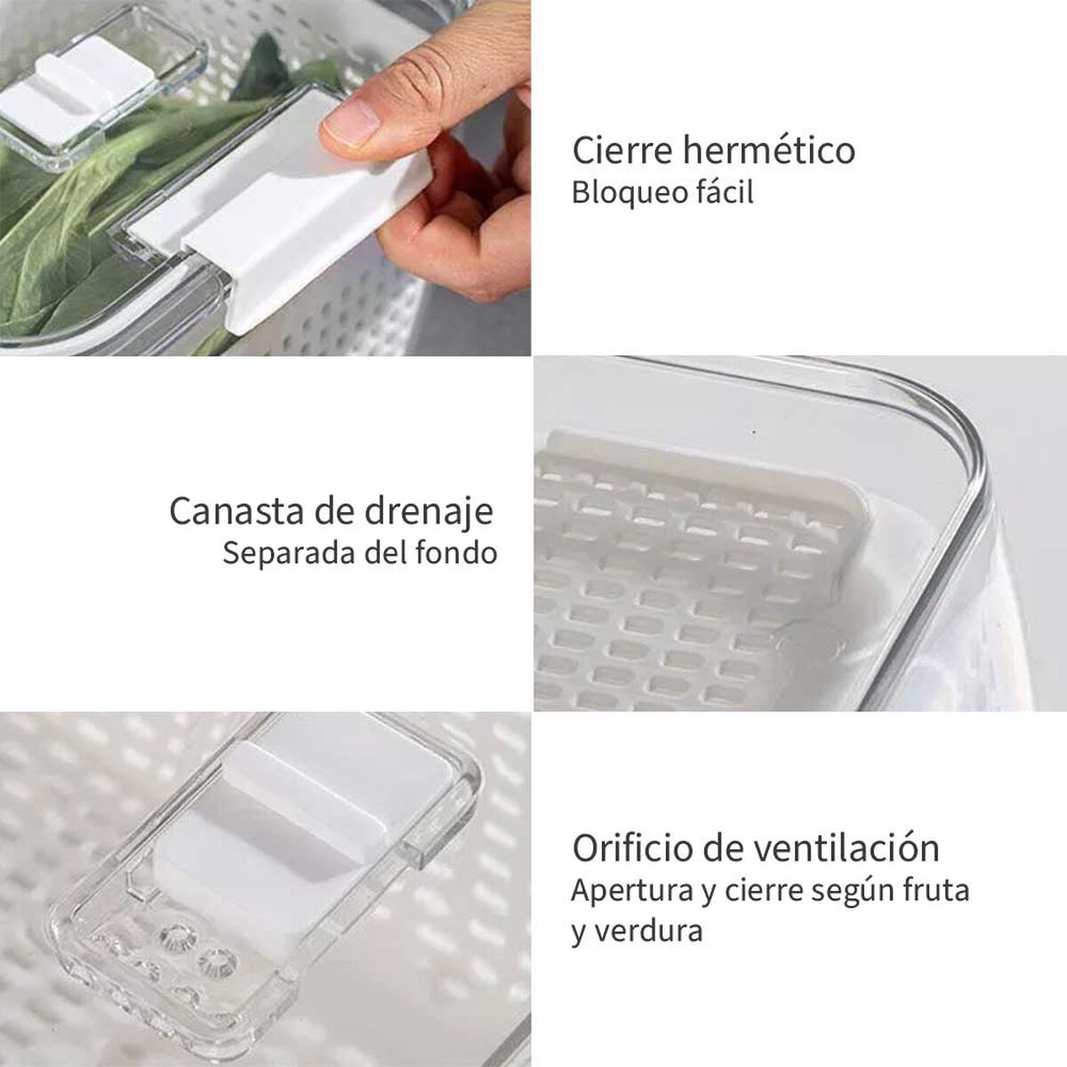 Caja Organizadora Refrigerador con Cesta Mediana Simplit