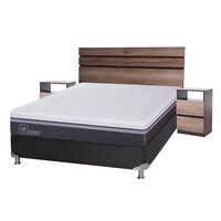 Box Spring CIC 2 Plazas Ortopedic Advance + Respaldo + 2 Veladores