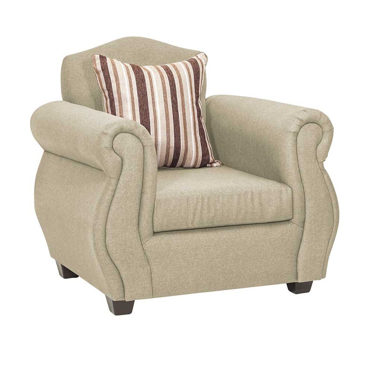 Juego de Living Innovamuebles Azucena Sofá 3 Cuerpos + Dos Sillones 1 Cuerpo Beige 
