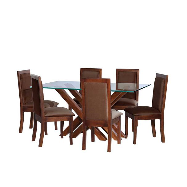 Juego de Comedor Latam Home Merida 6 Sillas Chocolate