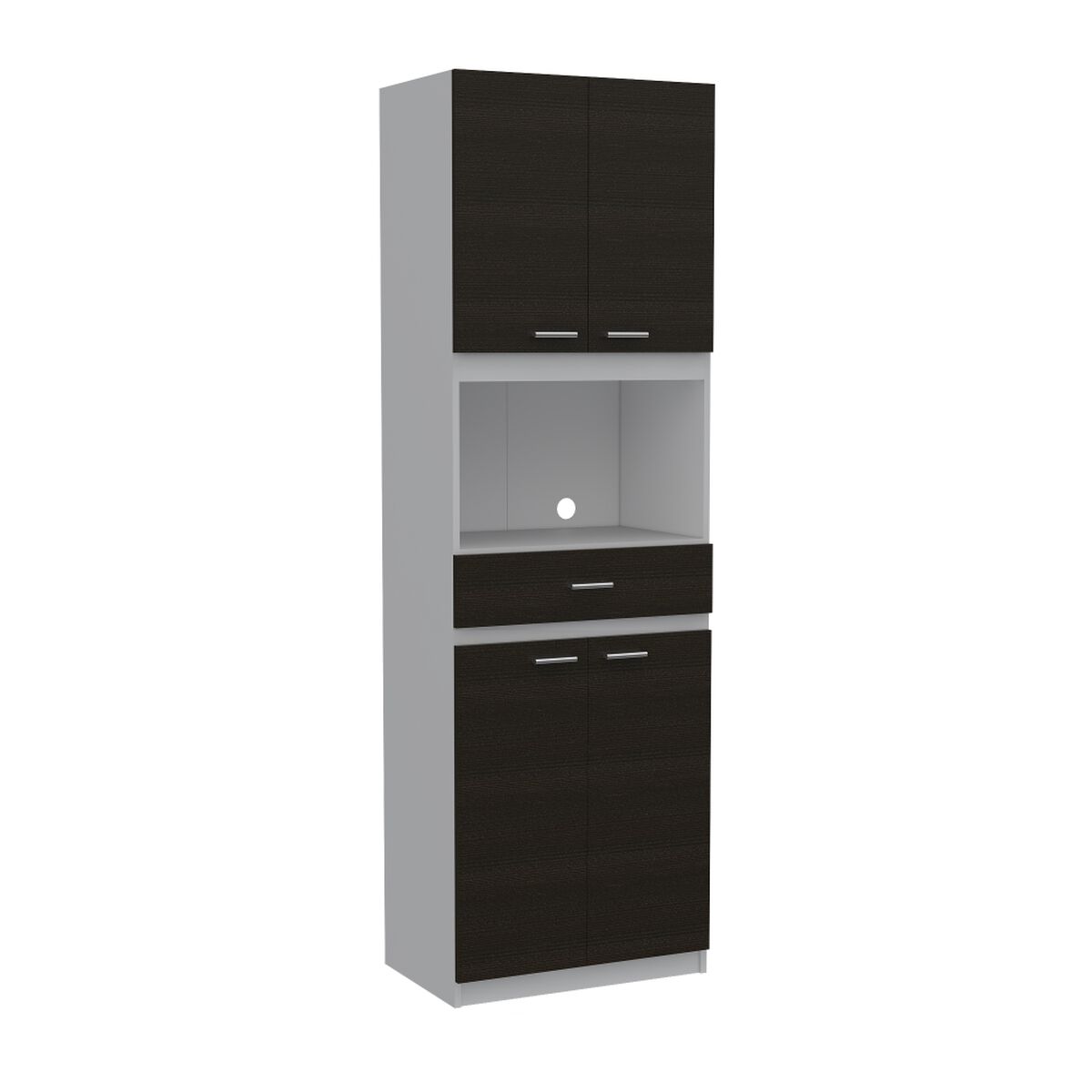 Mueble Microondas TuHome Bau Blanco/Wengue
