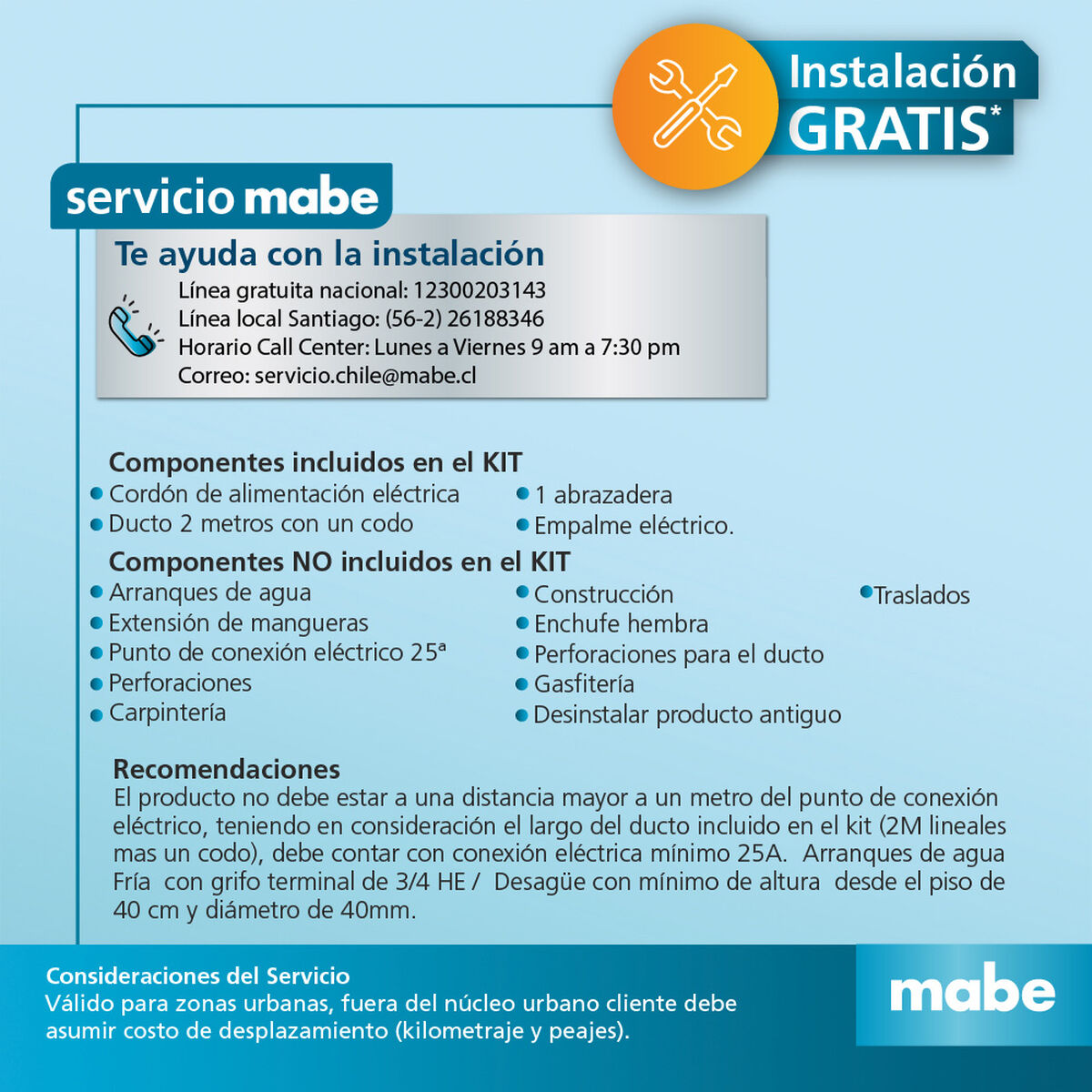 Centro de Lavado Mabe MCL2040EEBBY0 18/10 kg.
