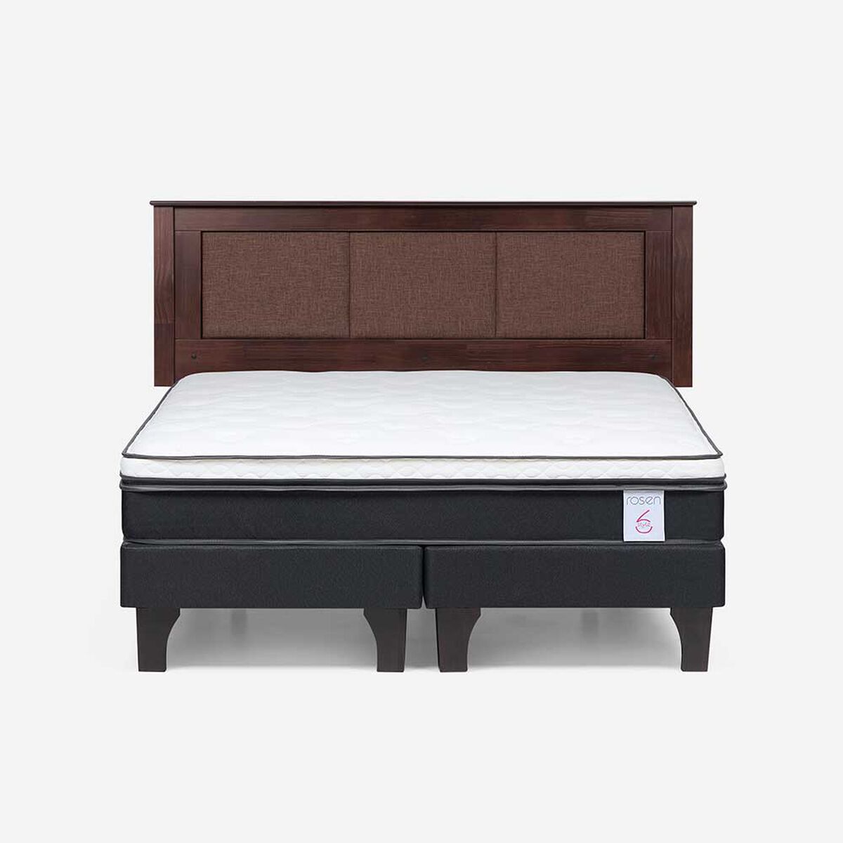 Cama Europea Rosen Base Dividida King New Style 6 + Respaldo Rachel