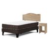 Combo Cama Europea Rosen 1,5 Plazas Ergo T + Respaldo + Velador Casanova Provenza  Olmo