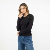 Polera Manga Larga Mujer Zibel Negro, Rosado