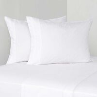 Juego de Sábanas American Family 2 Plazas 144 Hilos Liso Blanco