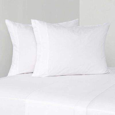 Imagen 1 del producto Juego de Sábanas American Family 2 Plazas 144 Hilos Liso Blanco