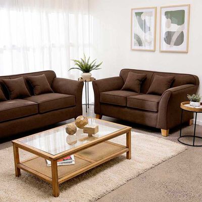 Imagen 2 del producto Juego de Living Almore Turin Tela Sofá 3 Cuerpos + Sofá 2 Cuerpos Gris