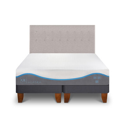 Cama Europea CIC Base Dividida King Alaska + Respaldo