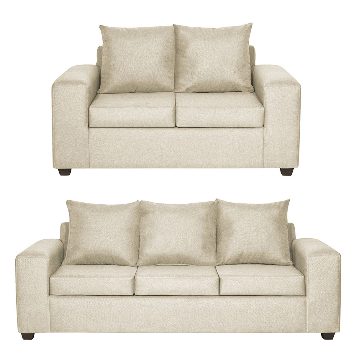 Juego de Living Innovamuebles Kahlo Sofá 3 Cuerpos + Sofá 2 Cuerpos Beige