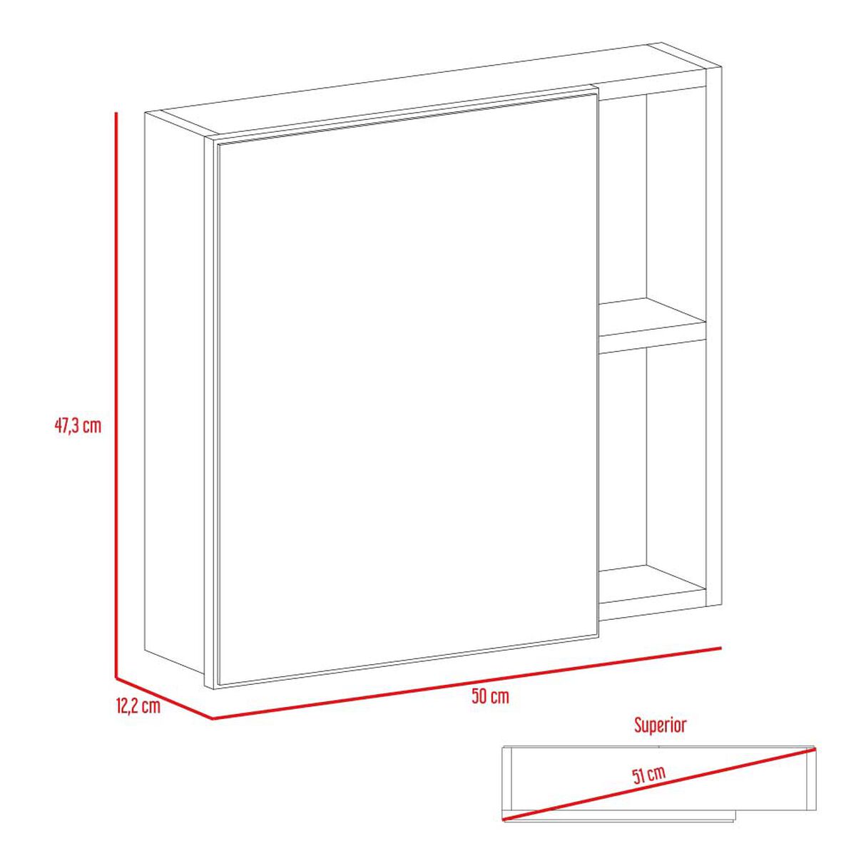 Botiqu&iacute;n con Espejo TuHome Omari 1 Puerta Blanco
