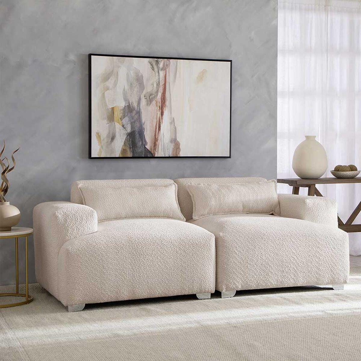 Sofá Mons Cala 2 Cuerpos Boucle Beige
