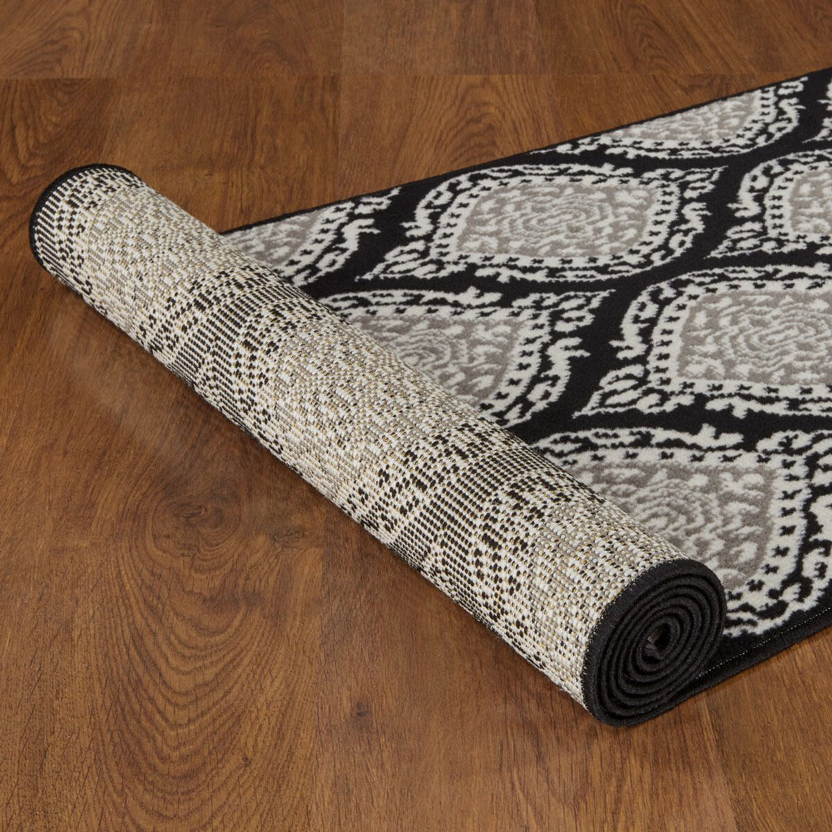 Alfombra De Pasillo Modalfo Kashan King 61 x 213 cm Negro