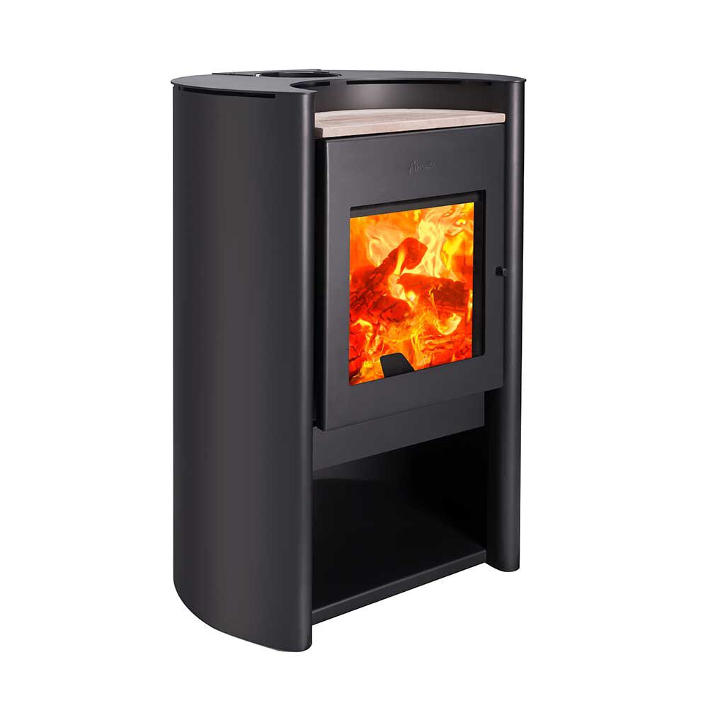 Calefactor a Leña Amesti Rondo 500 Boiler Gris