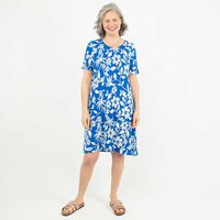 Vestido Midi Manga Corta Mujer Portman Club Azul, Cafe, Verde