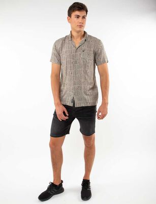 Imagen 2 del producto Camisa Estampada Manga Corta Hombre Fiorucci Verde-Mili