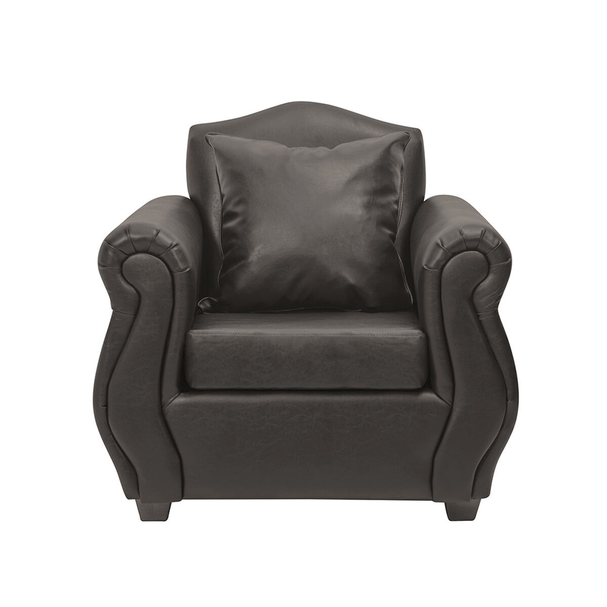 Juego de Living Innovamuebles Azucena Sofá 3 Cuerpos + Dos Sillones 1 Cuerpo Café Oscuro 