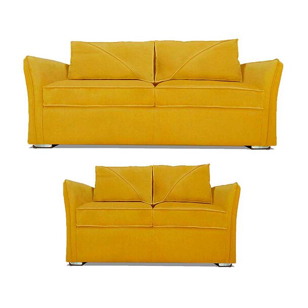 Juego de Living Elegant Detail Atlanta Sofá 3 Cuerpos + Sofá 2 Cuerpos Oro