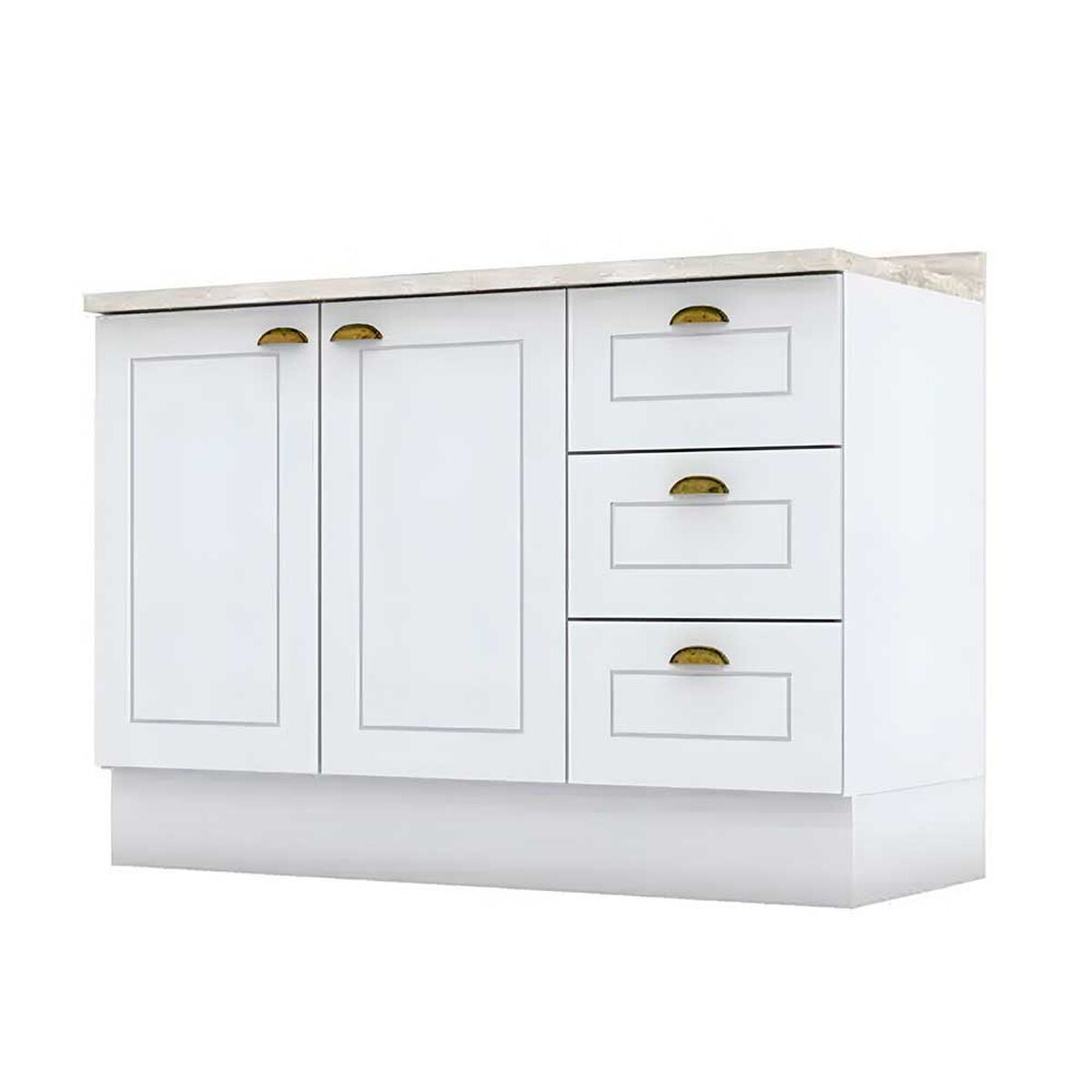 Combo Cocina Mueble A&eacute;reo + Base Home Mobili Americana 120 cm Blanco
