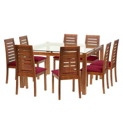 Juego de Comedor Latam Home Barcelona 8 Sillas Burdeo