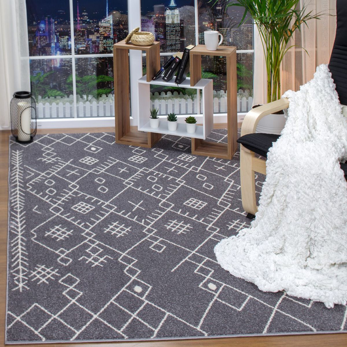 Alfombra Modalfo Florida 160 x 230 cm Gris