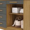C&oacute;moda Vekkahome Americana 5 Cajones 2 Puertas Gris